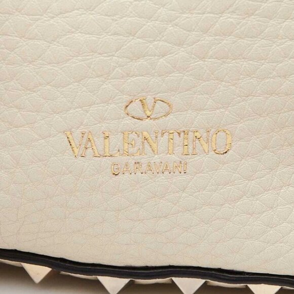 Valentino White Pebbled Leather Rockstud Mini Backpack Bag - Picture 9 of 11
